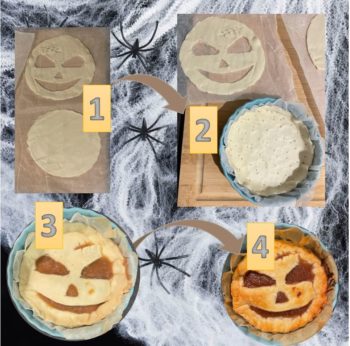 Tutoriel en 4 étapes : biscuits visages type bn ou formes fourrés en pâte feuilletée